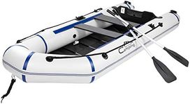 Inflatable Boat, Inflatable Kayak Assault for Adults, 10ft 2-Person PVC Raft Inflatable Dinghy for Camping, Survival, Fishing, Boating & Hunting on Lakes & Rivers, Supports up to 330kg (Off-White)