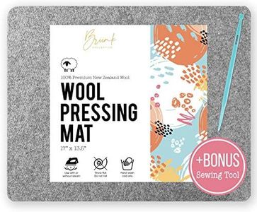 Briink Collective 100% New Zealand Wool Pressing Mat - Portable Ironing Board Quilting Supplies + Bonus Sewing Tool (17" x 13.5")