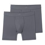 Terramar Men's Silkskins 6" Boxer Briefs, Grey Air Cool, 2 Pack, X-Large