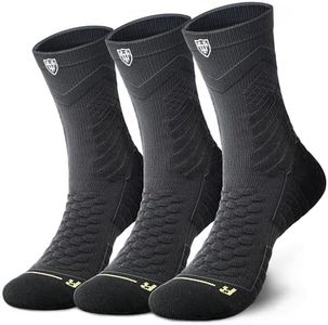 men's crew socks for sports (US, Alpha, X-Large, Regular, Regular, 3 black)