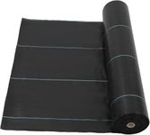 MAHIRA Premium Garden Weed Control Barrier Sheet Mat 2 W x 5 L Meters, Landscape Fabric 90 GSM Heavy Duty Weed Block Gardening Mat for Gardens, Agriculture, Outdoor Projects, Black