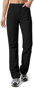 Willit Womens Hiking Pants Quick Dry Lightweight Stretch Travel Pants with Pockets UPF 50+ Water-Resistant Curvy Fit 33" Black 0