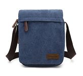 Sechunk Small Vintage Canvas Messenger Cross Body Bag Shoulder Bag (m_Blue, Middle)