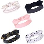 Yoga Sprout Baby Girls' Cotton Headbands, Metallic Moon 5Pk, 0-24 Months