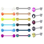 Mayhoop 14G Surgical Steel Tongue Bars Fancy Words Pictures Tongue Piercing Barbell Bars Body Piercing Jewelry for Women Men