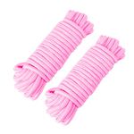 Wschic 2Pack 10 M/33 Feet 8 MM All Purpose Rope Cotton Rope Cord Thick Cotton Twisted Cord (Pink)