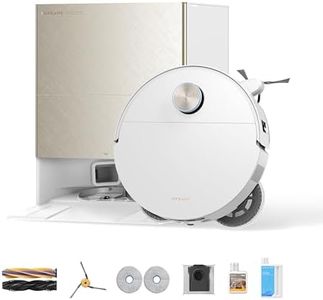 DREAME X60 Max Ultra Complete Robot Vacuum and Mop, Ultra-Thin Design, 35,000Pa Suction, Self Emptying&Refilling, Mop Self-Cleaning, 280+ Obstacle Avoidance, White