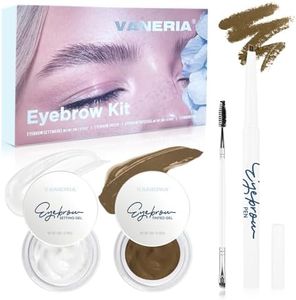 VANERIA Eyebrow Soap Kit Makeup,Shapes,Defines,Fills Brow Makeup,Eyebrow Setting Gel+Eyebrow Tinted Gel+Eyebrow Pen+Eyebrow Brush. (Light Brown)