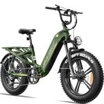 FREESKY 2026 Rocky Pro Step-Thru Commuter Electric Bike for Adults, 105 Mile Long Range with Torque Sensor & 48V 25Ah Battery, 20" Full Suspension Cargo Ebike, 8-Speeds Ebike for Women/Men