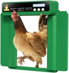 Chickcozy Automatic Chicken Coop Door Opener with Timer, Programmable Light Sensor, Battery Powered LCD Screen, Weatherproof, Low Battery Indication (Green)