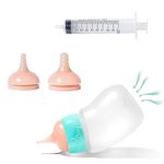 Doggiema Silicone Feeding Nipple and Syringes for Newborn Kittens, Puppies, Rabbits, Small Animals Dongdong pet (1 Bottle+3 Size Nipple+1 Syringe)