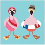 Pool Party Cocktail Napkins Decorative Paper Napkins Disposable Pink Flamingo Beach Party Napkins, Swim Party, Beach Wedding Napkins, Anniversary, Beverage Napkins for Summer Party 5" x 5" Pk 40