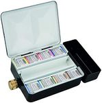 Schmincke - HORADAM AQUARELL Small Color Box with 8 Finest Watercolors and Water Tank, 74 408 097, Metal Box, Travel Box, 8 x 1/2 Pans, Urban Sketching