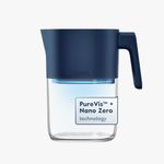 LARQ Pitcher PureVis 1.9L/ 8-Cup | Self-cleaning UV Water Filter Pitcher for Tap and Drinking Water | Removes Chlorine, PFAS, PFOS, and More | Plant-Based Carbon Filter | 2-Years, Monaco Blue