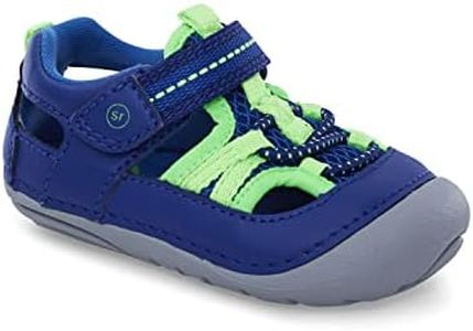 Stride Rite Unisex-Child Soft Motion Tobias First Walker Shoe, Blue/Lime, 6 Toddler