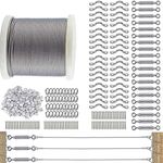 TooTaci 3mm Wire Rope Kit, 3mm Wire Balustrade Kits for Decking, Include 122M/ 3mm Stainless Steel Cable 7×7 Strands,20 Pack M5 Turnbuckle Wire Tensioner Kit for DIY Fence Wire, Cable Railing Kit