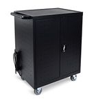 Luxor 32 Laptop/Chromebook Charging Cart with Timer, Black