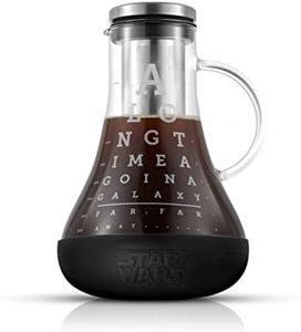 JoyJolt Star Wars Cold Brew Coffee Maker. 48oz/1.5L Cold Coffee Brewer and Infuser Filter. Glass Iced Coffee Maker Ice Tea Maker Cold Brew Pitcher. Star Wars Gift and Star Wars Kitchen Accessories