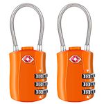 Diyife TSA Luggage Locks, [Newest Version][2 Packs] 3-Digit Security Padlock, Combination Padlocks, Code Lock for Travel Suitcases Luggage Bag Case etc. Orange