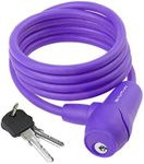 M-Wave Silicone-Covered Bicycle Cable Lock, 5' x 8mm, Purple