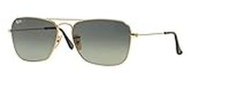 Ray-Ban RB3136 CARAVAN 181/71 55M Gold/Light Grey Gradient Dark Grey Sunglasses For Men For Women + BUNDLE with Designer iWear Eyewear Kit