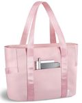 Prite Tote Bag for Women Weekender Bag with 16 inch Laptop Compartment for Work Nurse School Travel Gym (Pink)