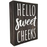 RUSTIC DESIGNS Bathroom Decor 'Hello Sweet Cheeks' - Rustic Decor Vintage Decor Bathroom Accessories Bathroom Signs Farmhouse Decor Boho Decor Funny Bathroom Signs