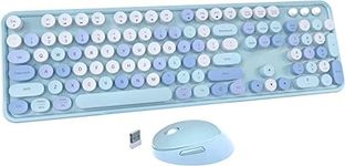 Annber Wireless Keyboard and Mouse Combo, Retro Typewriter Keyboard with Numeric Keypad and Optical Mice Set, 2.4GHz USB Keyboard for Mac, Windows 7/8/10/11, Laptop, Desktop