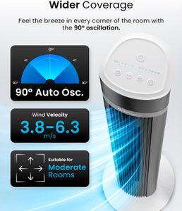 Pro Breeze 40-Inch Bladeless Tower Fan – Remote, Quiet, 4 Modes, 90° Oscillation