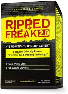 PharmaFreak RIPPED FREAK 2.0 | Hybrid Thermogenic Fat Burner for Men & Women (60 Caps) Energy Enhancing Supplement & Weight Loss Aid