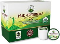 Peak Performance Organic Coffee Pods - High Altitude Organic Coffee. For High Performance Individuals. Fair Trade, Low Acid, Organic Beans Medium Roast. Single Serve 24 Coffee Pods, Cups