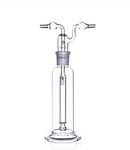 YUXun YX Lab Gas Washing Bottle Glass 250ML Vacuum Trap with Two Bend Tubes 29/32 Joint Borosilicate Glass for Chemistry Lab Glassware Kit