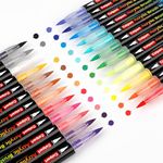 Paint Pens Acrylic Markers-24 Colours Acrylic Paint Brush-Markers for Wood Ceramic Glass Stone Pebble Colouring Crafts for Kids Adults Christmas Egg Pumpkins Supplies