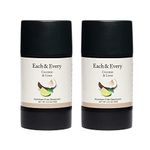 Each & Every 2-Pack Natural Aluminum-Free Deodorant for Sensitive Skin with Essential Oils, Plant-Based Packaging (Coconut & Lime, 2.5 Ounce (Pack of 2))