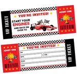 Car racing Birthday Party Ticket Invitations, start your engins ,motorcycle car race fit with boy , 20 Ticket + 20 Envelopes