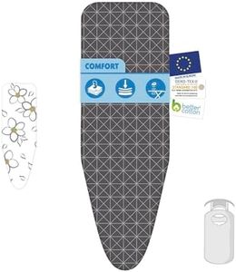 LaundrySpecialist Housse de table à repasser 3 couches Confort - Taille L/XL Universelle Max 52x140 cm - Disponible en deux tailles - Fabriquée en 100% coton avec une épaisse couche de molleton.