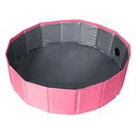 Prime Paws Foldable Pet Bath Tub for Small or Medium Sized Dogs Outdoor PVC Swimming Bathing Tub Kiddie Pool for Dogs, Cats and Kids (80cm(Dia) x 20cm(H), Pink