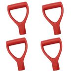 4 Pcs Replacement Shovel Handle Replacement Handle, Esforzarse Shovel D Grip Replacement Handle PVC for Garden Spade Rake Snow Shovel Digging Raking Tools, Inner Diameter 34.5mm,Red