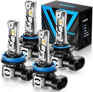 rimthin 9005 H 11 Bulbs Combo, H 11 9005 Fog Lights Bulb, 800% Brighter with Cooling Fan, Plug and Play, Pack of 4