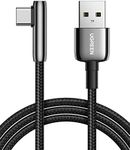 UGREEN USB C Cable 90 Degree Right Angle, USB A to Type C Fast Charging Braided Cord L Shape, Compatible with iPhone 16 15, Galaxy S24 S23 S22 S21, LG G8 G7 V40 V30, Moto Z Z3, Switch (2M)