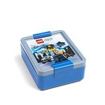 LEGO Lunch Box with compartments - LEGO CITY Design, Durable & Fun for Kids, Grey & Blue, Dishwasher Safe, Perfect for Meal Prep, Snacks and Travel