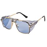 Feirnway UV Protected Unisex Wind Guard Square Sunglass (Blue)