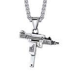 PROSTEEL Men Necklace Uzi Gun Pendant with Stainless Steel Chain