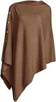PULI Women Knitted Poncho Button Sh