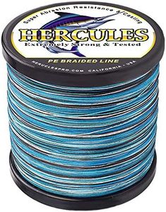 Hercules Super Cast 1000M 1094 Yards Braided Fishing Line 80 LB Test for Saltwater Freshwater PE Braid Fish Lines Superline 8 Strands - Blue Camo, 80LB (36.3KG), 0.48MM