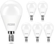 FECONN E14 Led Light Bulb, 7W 550lm E14 LED Bulb, Cool White 6500K Daylight Small Edison Screw (SES) Bulb, G45 Golf Ball Energy Saving Lightbulbs, Non-dimmable (6 Pack, Daylight)