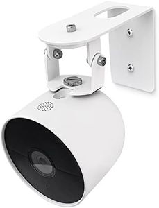 360 Degree Flexible Adjustment Wall Mount Holder Compatible with Google Nest Cam 2nd Generation,Metal Outdoor Wall Bracket Mounting Kit Camera Accessories fit for Google Nest Cam - White
