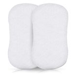 Sunshine Comforts Cotton Terry Towel 2-Pack Waterproof Moses Basket Mattress Protector - Stretch Skirt Moses Mattress Protector Non-Noisy Moses Basket Waterproof Mattress Protector (35 x 75cm) White