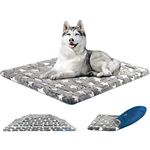 KROSER Dog Bed Reversible (Warm&Cooling), Machine Washable Crate Pad, Pet Mat for Small to Large Dog from 25lbs to110lbs, for Small to XXX-Large Dogs