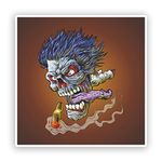 2 x 25cm/250mm Zombie Head Vinyl Stickers Horror Scary #7497